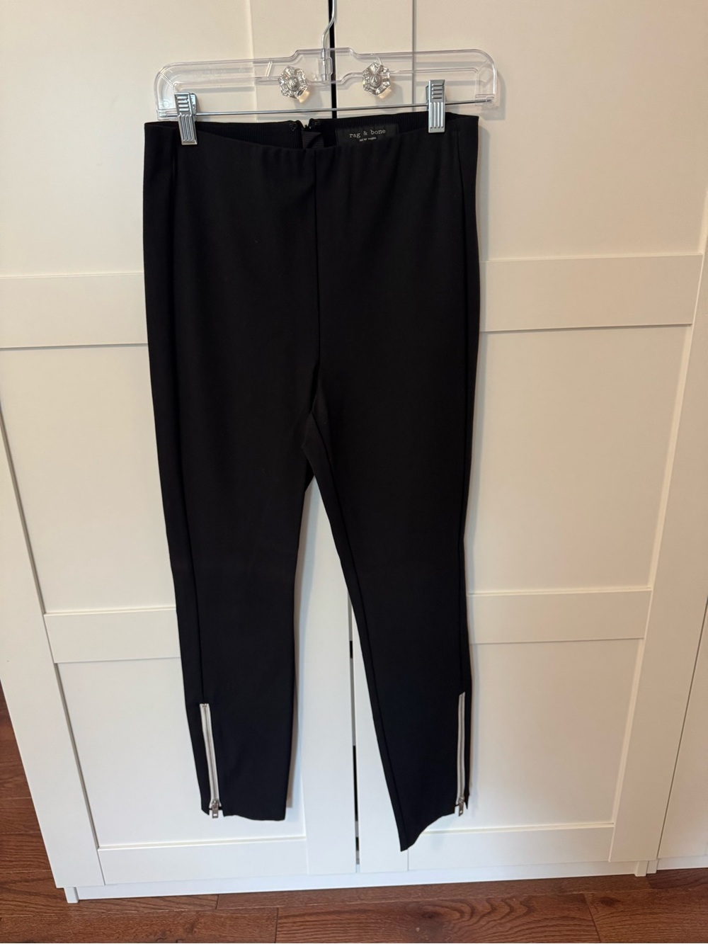 rag & bone Black Skinny Zip-Hem Pants